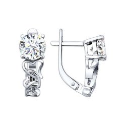 Серьги из серебра с фианитами (Арт.94021097)