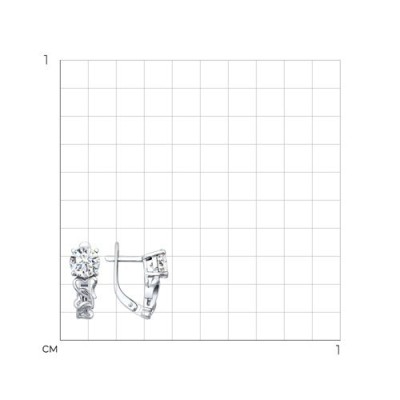 Серьги из серебра с фианитом «Сияние Лианы» Соколов (арт.94021097)
