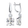 Серьги длинные из серебра с фианитами (Арт.94022278)