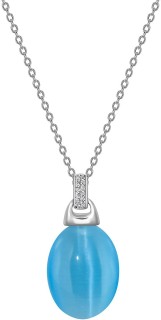 Кулон с кошачьим глазом и куб. цирконием «Dolce Aqua» Rivoli (арт.FOP-1-H-06-S)