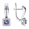 Серьги из белого золота с бриллиантами и танзанитами (Арт.6024079-3)