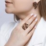 Кольцо золотое пробы 585 с гранатом (Арт.715589)