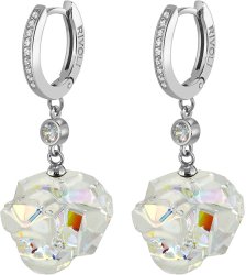 Серьги из серебра с кристаллом swarovski Русские Самоцветы (Арт.swks-b-4-14-1ab-s)