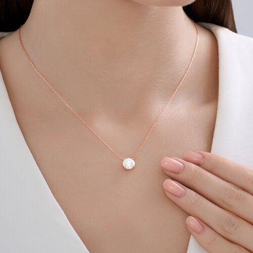 Колье из золота с бриллиантом выращенным (Арт.9070080-5)