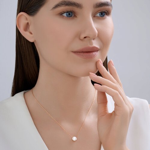 Колье из золота с бриллиантом выращенным (Арт.9070080-5)