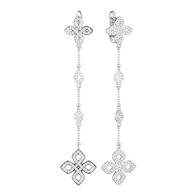 Серьги из серебра с фианитом (Арт.cz-e02928-x-w-x-x-w)