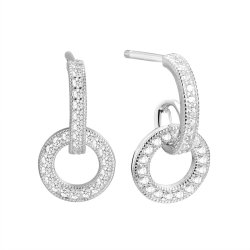 Серьги из серебра с фианитом (Арт.cz-e04399-x-w-x-x-w)