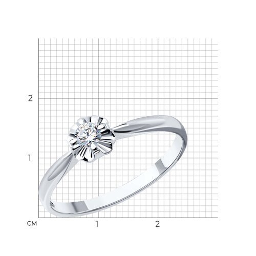 Помолвочное кольцо из белого золота с бриллиантом (Арт.1011308)