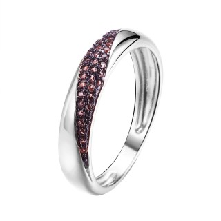 Кольцо серебряное с фианитами «Brown Shine» Fresh Jewelry (арт.CZ-R01195-X-WB-X-X-BR)