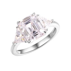 Кольцо из серебра с фианитом (Арт.cz-r4299-1-x-w-w-x-w)