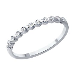Кольцо из белого золота с бриллиантами (Арт.1012499-3)