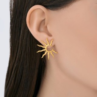 Серьги из золочёного серебра «Солнечный диск» Соколов (арт.93022531)
