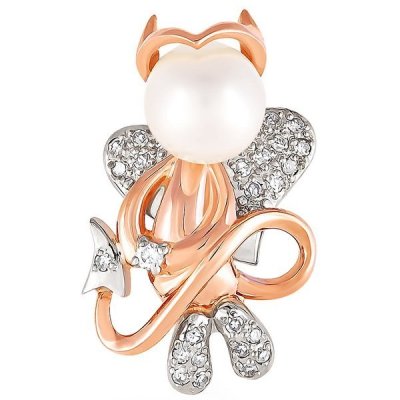 Кулон с бриллиантами и жемчугом «Озорной ангел» Kabarovsky (арт.3-0201-1500)