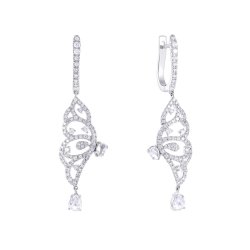 Серьги из белого золота с бриллиантом и сапфиром (Арт.e12005ws-dn_sr_wsa_wg)