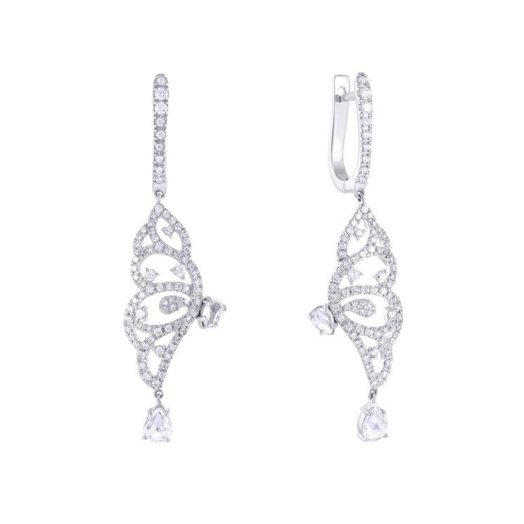 Серьги из белого золота с бриллиантом и сапфиром (Арт.e12005ws-dn_sr_wsa_wg)