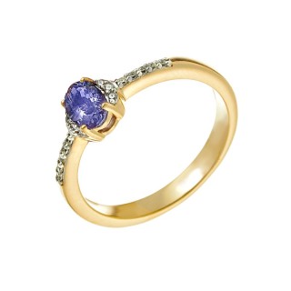 Кольцо с танзанитом и фианитами «Mystic Ocean сияние» Fresh Jewelry (арт.SM-R01832-X-L-TN-X-W)