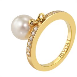 Кольцо из серебра с жемчугом и кристаллом swarovski (Арт.zar-14-8-2-g)