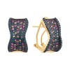 Серьги золото с бриллиантами и сапфирами «Волна цвета» Myjewels (арт.E26103C_SR_DL_DN_PS_YG)