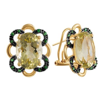 Серьги из золота с кварцем (Арт.e30909k-16_lq_tv_yg)