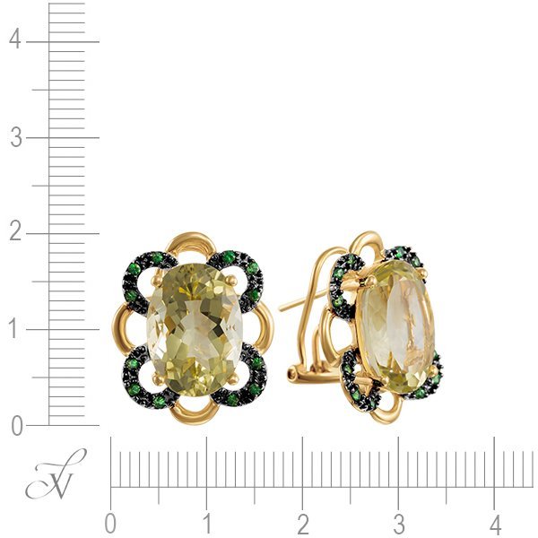 Серьги из золота с кварцем (Арт.e30909k-16_lq_tv_yg)