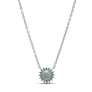 Ожерелье серебро с опалом и куб.цирконием «Солнечные Крылья» MyJewels (арт.2512734336a_opalsint_kubcirkonii)