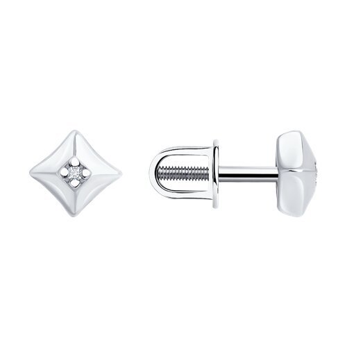 Серьги из серебра с бриллиантами (Арт.94-222-02137-1)