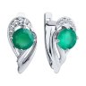 Серьги из серебра с агатами и фианитами (Арт.94-320-00184-2)
