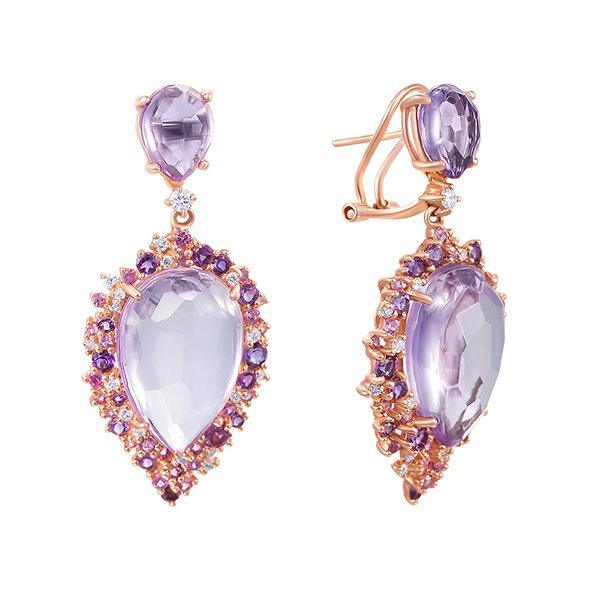 Серьги из золота с аметистом и бриллиантом (Арт.hf04704ea-rpap_ps_am_pam_pink)