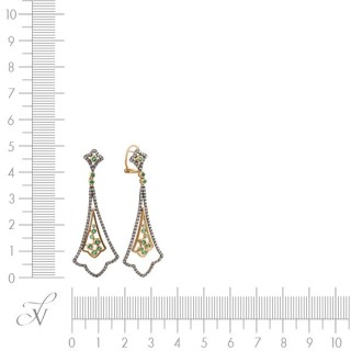 Серьги золото с бриллиантами и изумрудами «Изумрудный Арт-Деко» MyJewels (арт.ME31841-BR-EM-YG_DN_EM_YG)