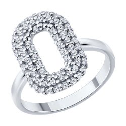 Кольцо из серебра с фианитами (Арт.94014841)