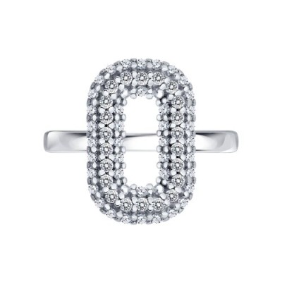 Кольцо из серебра с фианитами «Сверкающий овал» Соколов (арт.94014841)