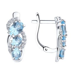 Серьги из серебра с топазами и фианитами (Арт.92021139)
