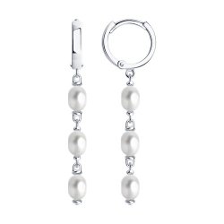 Серьги из серебра с жемчугом (Арт.92022541)