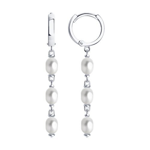 Серьги из серебра с жемчугом (Арт.92022541)