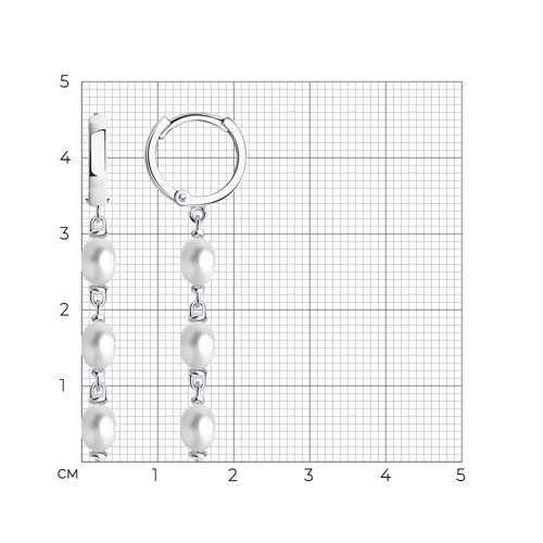 Серьги из серебра с жемчугом (Арт.92022541)