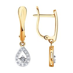 Серьги из комбинированного золота с бриллиантами (Арт.1021486)