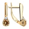 Серьги из золочёного серебра с фианитами (Арт.93-120-01555-2)