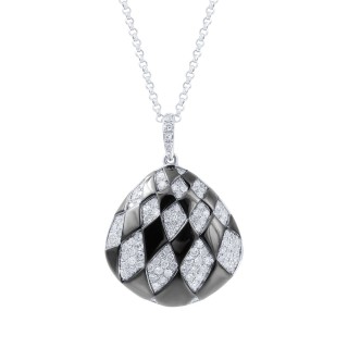 Цепь с бриллиантами и эмалью «Harlequin Shine» из белого золота 585, Myjewels (арт.S307DWK4WX_TSP_ENAM_WG)