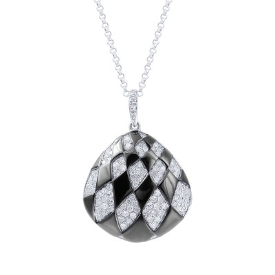 Цепь с бриллиантами и эмалью «Harlequin Shine» из белого золота 585, Myjewels (арт.S307DWK4WX_TSP_ENAM_WG)