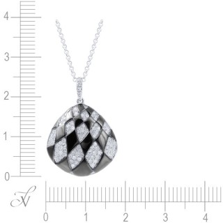 Цепь с бриллиантами и эмалью «Harlequin Shine» из белого золота 585, Myjewels (арт.S307DWK4WX_TSP_ENAM_WG)
