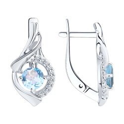 Серьги из серебра с топазами и фианитами (Арт.94-320-00379-1)
