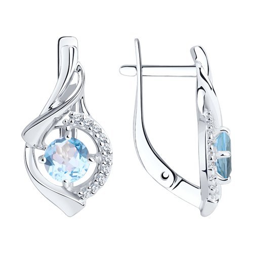 Серьги из серебра с топазами и фианитами (Арт.94-320-00379-1)