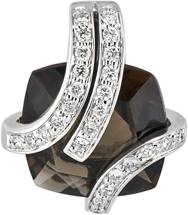 Кулон из белого золота с бриллиантом и кварцем (Арт.sa102gdb2)