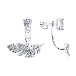 Серьги из серебра с фианитами (Арт.94026439)