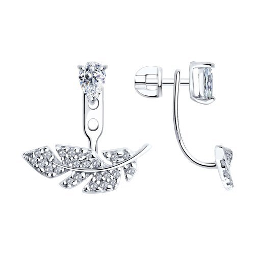 Серьги из серебра с фианитами (Арт.94026439)