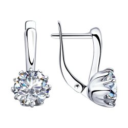 Серьги из серебра с фианитами (Арт.94-120-01218-1)