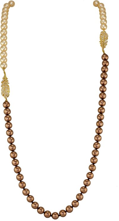 Ожерелье из серебра с жемчугом и кристаллом swarovski (Арт.26l-p36-g-5-9)