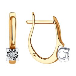 Серьги из комбинированного золота с бриллиантами (Арт.51-220-01440-1)