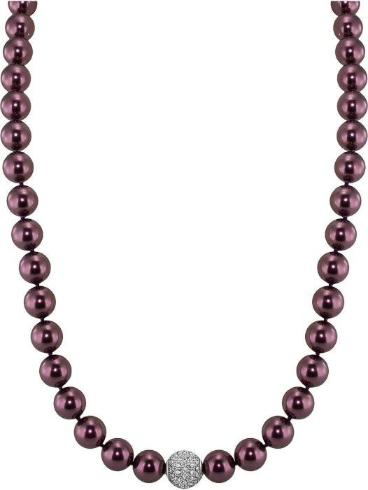 Ожерелье из серебра с жемчугом и куб. цирконием (Арт.91l-sk-18)