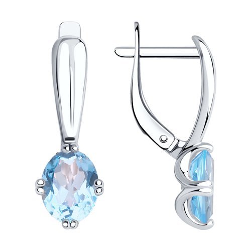 Серьги из серебра с топазами (Арт.94-320-00635-1)